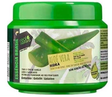 Real Natura - Gelatina Capilar Aloe Vera Hidra - Define y Hidrata Rizos - Nutre y Fortalece - Sin Alcohol ni Residuos - Para Cabello Rizado y Ondulado - 500 ml