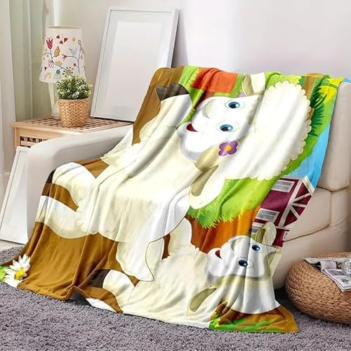 Felldecke Schaf 3D Printdesign Couchdecke Warm Mikrofaser Wearable Doppelseitiger Decke 180 x 200 cm für Lesen, Lernen, Campen