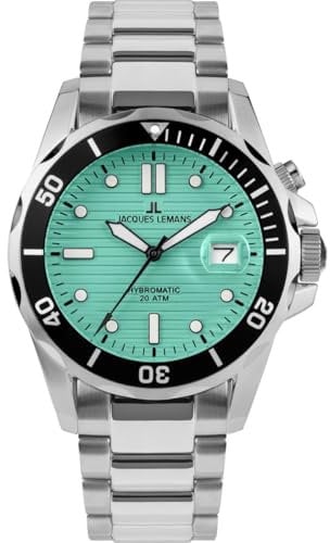 JACQUES LEMANS Herrenuhr Hybromatic Metallband massiv Edelstahl 1-2170I