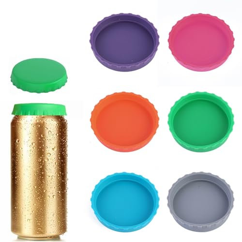 Eupneicu Lot De 6 Couvercles De Canette De Soda, Couvercle De Canette De Soda En Silicone, Réutilisables Bouchon, Pour Verres À Eau, Canettes De Bière, Bouteilles De Soda Et Canettes