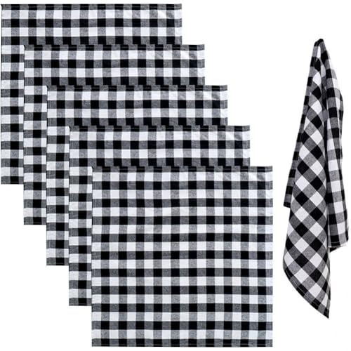 Zghhc 6pcs Baumwolle Plaid Stoffservietten Klassische Plaid Servietten Für Küche Hotel Weihnachten Esstisch Dekor 46cm X 46cm