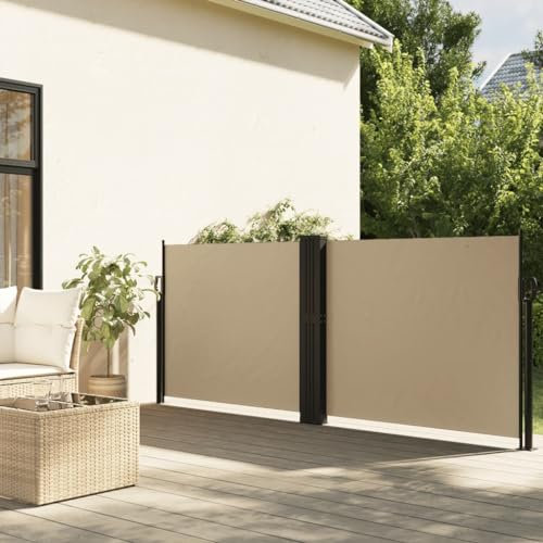 Buzaza Seitenmarkise Ausziehbar Sichtschutz Garten Sichtschutz Ausziehbar Balkon Seitenmarkise Beige 120x1200 cm