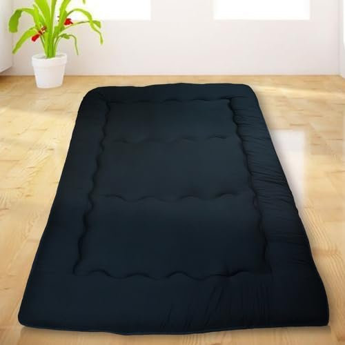 Japanische Futon-Matratze für Schlafsofa oder Betten, zusammenklappbare Futon-Matratze, 10 cm dick, schwarz, 10 cm dick