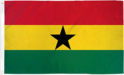 Ghana-Flagge, 90 x 152 cm, Polyester, internationale Flaggen