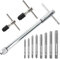 11 Pezzi Giramaschi a Cricchetto Set, Kit di Maschiatura Filettatura Manuale con M3 M4 M5 M6 M7 M8 M10 M12 HSS Maschi per Filettatura e M3-M8/M5-M12/M6-M12 Giramaschi Regolabile a Cricchetto a T