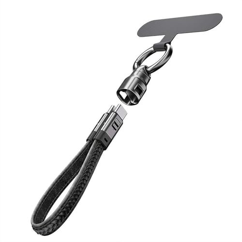 2 In 1 USB C Charger Cable,240W 5A USB Keychain Phone Lanyard Cable With Quick Charging,Lightweight Type-C Double Interface For Iphone Android Data For Business Trip,Gym,Outdoor