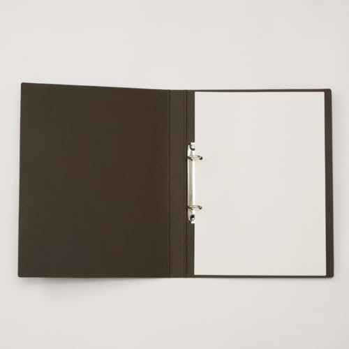 MUJI 無印良品 A4 Dokument Ringbuch, 2-Ring-Mechanik, anthrazit, Rücken 2,5 cm, recycelte Materialien (1)