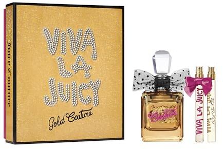 Juicy Couture - Viva La Juicy Gold Couture 3-teiliges Set, floraler Gourmand Amberduft, wilde Beeren, Jasmin Sambac & Vanillecreme, dekadentes, genussvolles & verführerisches Eau de Parfum für Damen