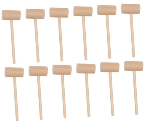 GALPADA 12stücke Teiliges Mini Holzhammer Langlebig Sichere Junge Mädchen Lernspielzeug Hämmer Mit Langem Griff Fördert Hand-Auge-koordination Und Geschicklichkeit Für Jungen Und Mädchen v