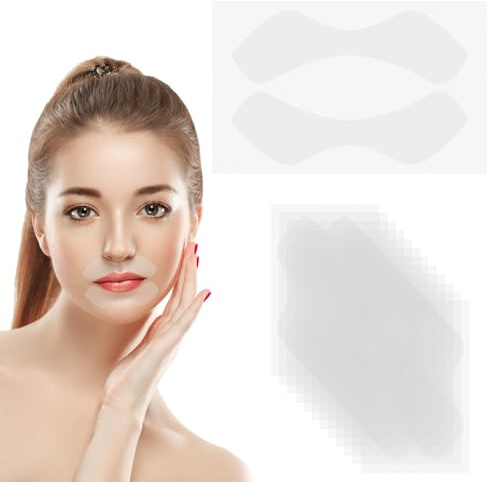 12 Paia di Cerotti Antirughe per Labbra e Linee del Sorriso, Cerotti Riutilizzabili Il Lifting Delle Labbra Idratanti per Il Viso Durante la Notte Levigare Rughe e Linee Sottili