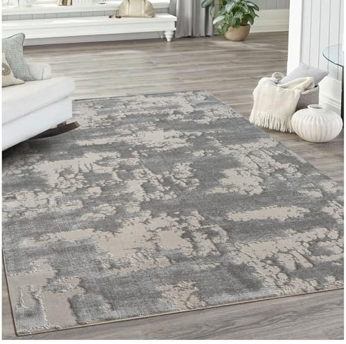 Carpetilla Designteppich Designer Teppich modern Vintage Wohnzimmer Grau-Grau Size:200x290