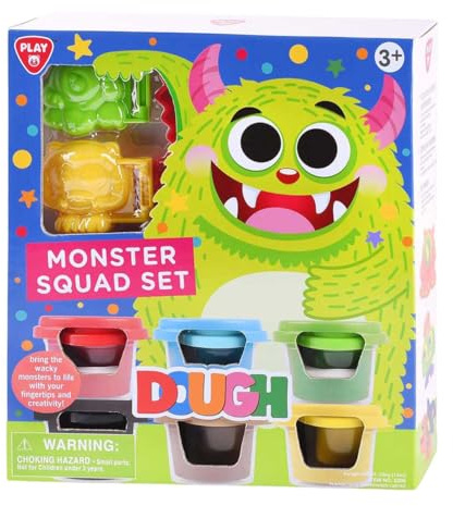 PlayGo Knetspielzeug Monster Bande Set mit 6 bunten Töpfen