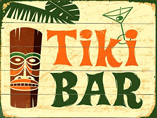SHAWPRINT Tiki Bar Bar Bar Man Cave, Metall Blech Schild Werbung Wandschild Retro Kunst Pub Bar Club Man Cave.