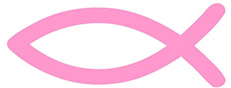 timalo® Christlicher Fischaufkleber fürs Auto 9x3cm Ichthys Autoaufkleber Fische (rosa)
