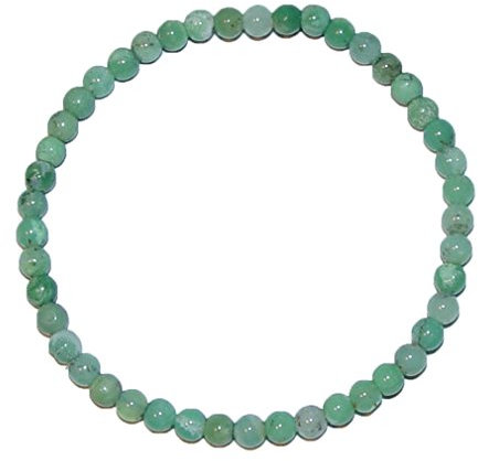 Janni-Shop-Armbänder Chrysopras Armband Kugel 4-5mm schöne grüne Farbe und Maserung auf Stretchband