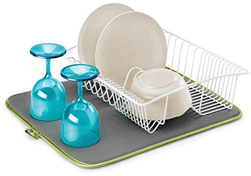 Metaltex Softex Abtropfmatte, Außen: 100% Polyester, Grün/Grau, 40 x 45 x 1 cm