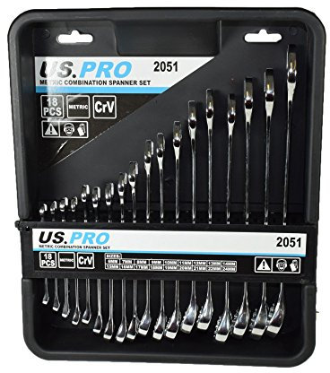 AB Tools 18pc Metric MM Combination Spanner Spanners Wrench Set 6mm – 24mm Bergen