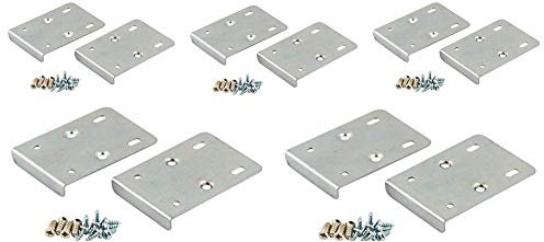 Gas N Pow3r Reparatur-Set für Küchenschrank-Scharniere, 10 Platten und 10 Befestigungsschrauben, zeitgenössisch, Zink, silberfarben