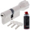 ToniTec Kit de serrure à bouton ABUS ECK550 avec 3 clés Taille 30 45 K mm + spray d'entretien ToniTec