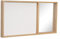 Hubsch Pinnwand mit Spiegel, Leinwand/Glas/Eiche, FSC, beige/Natur