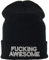 EXPRESS-STICKEREI Lustige Strickmütze - Warme Wintermütze mit Spruch Fucking Awesome - Beanie für Damen und Herren - Unisex Wollmütze - Heavy Metal Haube mit Spruch