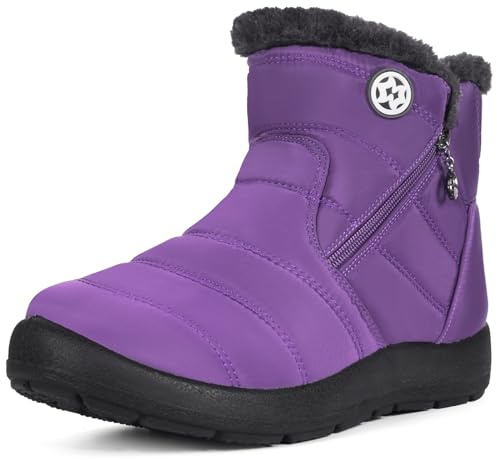 Stivali da Neve Invernali Donna Caldo Stivaletti | Impermeabili contro la neve,Peluche foderata,antiscivolo,Ultraleggero,Comfort,Caviglia Boot,per outdoor