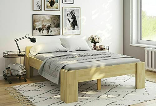 Baßner Holzbau Bettgestell Bett 180x200 Fuß I Doppelbett Gästebett Futonbett Buche Ehebett
