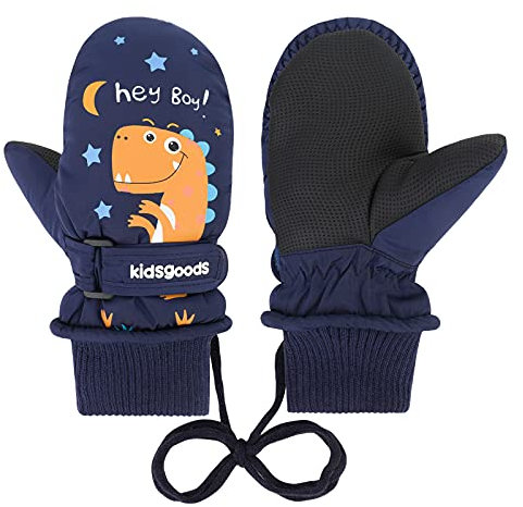 QKURT Gants de Ski Enfants, Moufles de Ski Fille Garçon Gants Chaud Hiver Moufles Coupe-Vent Respirant Snowboard pour Vélo Équitation Patinage Garçons Filles 2-10Ans