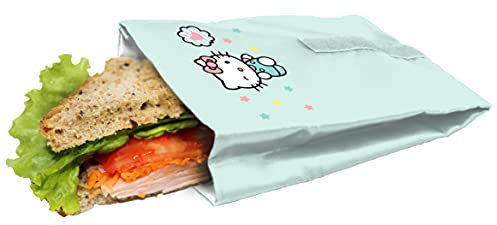 NERTHUS FIH 846 Borsa per sandwich riutilizzabile Hello Kitty, ecologica, adattabile, facile da pulire e lavabile in lavatrice