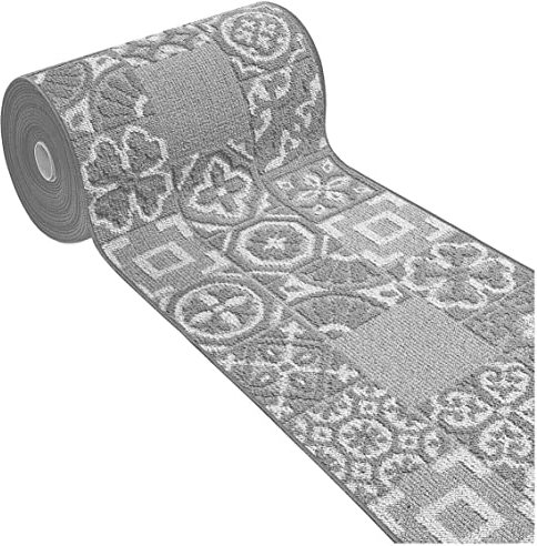 emmevi Tappeto Cucina 3D Passatoia Antiscivolo Lavabile Piastrella Maiolica Mod.CLELIA Dis.G 50X75 GRIGIO