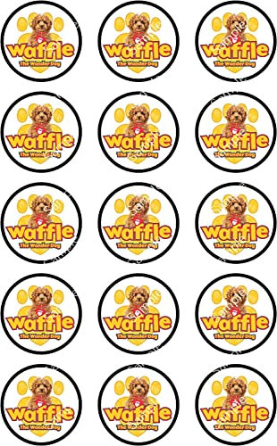 15 x PRECUT Waffle The Dog Edible Wafer Cupcake Toppers Cake Decoration