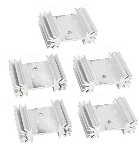 PATIKIL 25x34x12mm TO220 Potenza IC Alluminio Dissipatore Calore, 5pz Raffreddatore Circuito Scheda Raffreddamento Pinna per Dispositivo Integrato Circuito