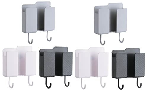 Levemolo Telefonhalter 6 Stück Kopfhörer-Wand-Smartphone Mit Schlüsselhaken Zelle Weiß/Conter Mehrzweck-Organizer Nicht Klebend/Aufbewahrung Wand- Schlafzimmer-Halterungen Brillen