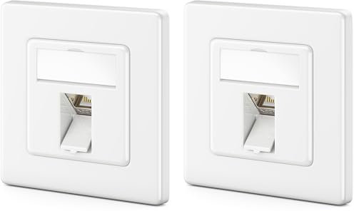 deleyCON 2x CAT8 Keystone Netzwerkdosen Set 2000 MHz 40 GBit/s Unterputz 2x Netzwerkdose & 2x Keystone Modul mit RJ45 Buchse STP Geschirmt Metall Gehäuse Datendose Netzwerkkabel Verlegekabel