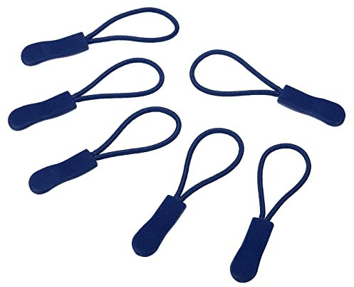 PATIKIL 30Pack Reißverschluss Züge Ersatz Erweiterungskabel Handgriff Befestigung Label Etikett Erweiterung Fixierung Abzieher für Gepäck Rucksäcke Jacken Dunkel Blau