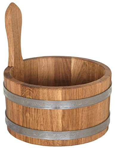 Waldmeister Sauna Aufgusskübel Eiche 3L Saunakübel Holzkübel Eichenkübel Kübel