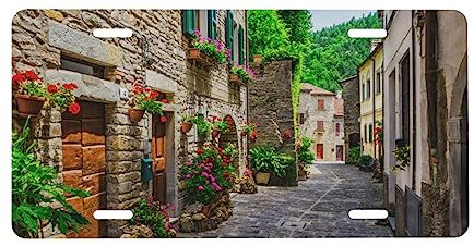 Italien Street Nummernschildschild aus Metall, personalisierbar, 15,2 x 30,5 cm