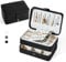 BUTI4WLD Kleine Schmuckdose Schmuckschatulle aus PU-Leder für Damen und Mädchen, doppellagig, tragbar, für Ringe, Anhänger, Ohrringe, Halsketten, Armbänder, Organizer, Aufbewahrungsboxen, schwarz