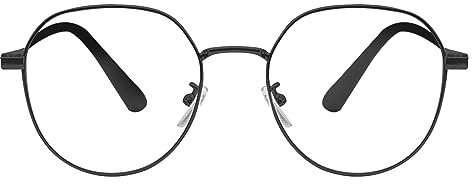 KAEOISFU Retro Ovalem Metall Schwarz Rahmen Lesebrille 1 5 Dioptrien für Damen und Herren, Modischer Roud Blaulichtfilter Computer Lesebrillen