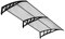 COSTWAY Auvent Porte d'Entree de 199 x 99 cm Protection Solaire, Marquise de Porte et Fenêtre Extérieur Plaque en Polycarbonate Protection Contre Pluie Neige Vent (Gris)