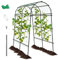 COSTWAY 7.5x6 Feet Garden Arch Trellis for Climbing Plants, Large Plant Support Archway with Nylon Netting & Rotation Hole Rods, Metal Cucumber Grow Trellis for Garden Raised Bed