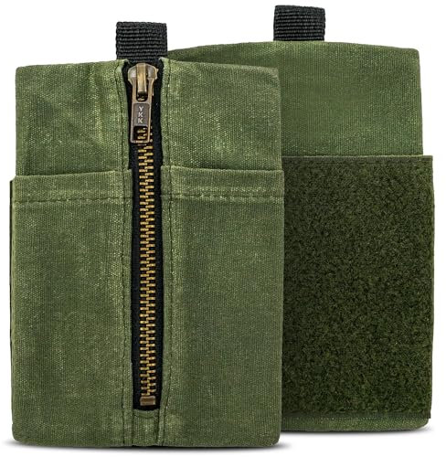 DAILYCARRYCO. EDC Canvas Pouch, Pocket Organizer, Mighty Pouch for Men, EDC Bags with Velcro, Small Tool Pouch, Utility Pouch for Multitools, Waxed Compact Organizer