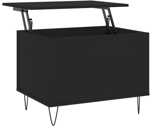vidaXL Couchtisch, Sofatisch für Wohnzimmer, Wohnzimmertisch mit viel Stauraum, Beistelltisch Kaffeetisch Wohnzimmermöbel, Schwarz Holzwerkstoff