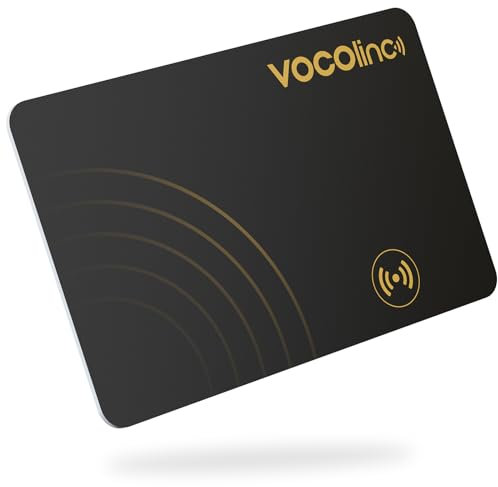 VOCOlinc Wallet Tracker Card, Smart Air Tracker Tag Compatible with Find My (iOS only), IP67 Waterproof, Bluetooth Item Finder Locator for Wallet, Luggage, Suitcase, Bag, Backpack, Ultra-Thin 1 Pack