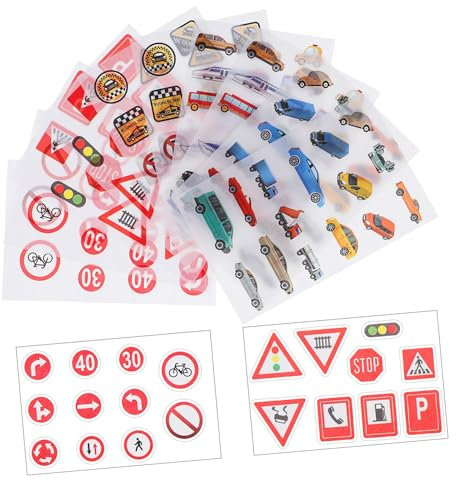 HAPINARY 1satz Diverse Verkehrsschild Aufkleber Bunte Straßen Fahrzeugaufkleber Für Auto Laptop Und Wanddekoration Sicher Und Langlebig Für Kinderzimmer Und Kreative Projekte