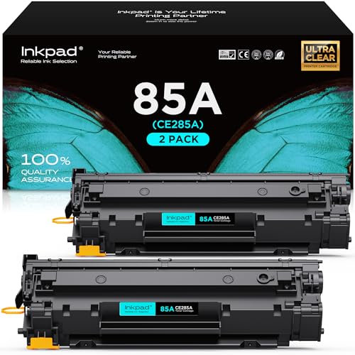 iNKPAD CE285A 85A Toner Kompatibel für HP 85A Tonerkartuschen für HP Laserjet Pro P1102W P1102 M1212NF M1132 MFP M1217NFW M1132 M1212 M1130 P1100 M1136 M1210 M1210MFP M1134 M1134MFP (2 Schwarz)