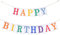 G2PLUS Weiß Happy Birthday Girlande Leinen, Vintage Geburtstag Wimpelkette mit Bunt Happy Birthday für Boho oder Vintage-Geburtstagsmottos