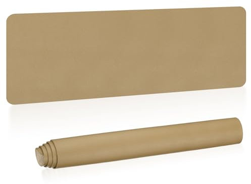 PATIKIL Large Desk Mat, 55x17 Non-Slip Waterproof PU Leather Large Desk Pad Large Desktop Protector Cover Dual Sided Desk Pad for Office Home Work Study, Gold Tone