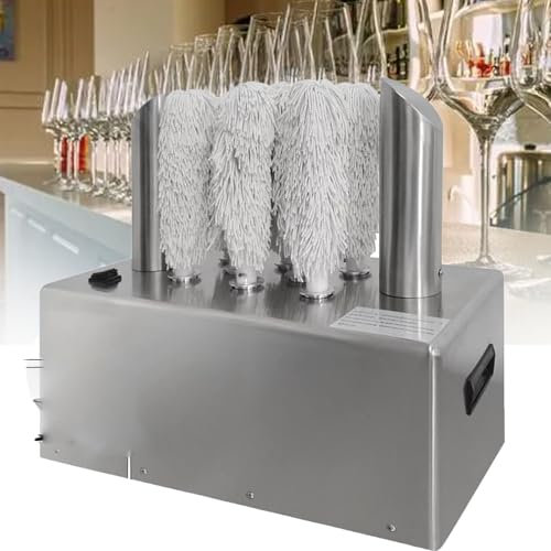 ZHIXUMM Electric Winery Wine Glass Polishing Machine, Commercial Glass Polisher660 Cups/H, Glassware Cleaning Brush Tool For Bars Restaurants