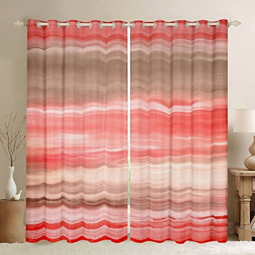 Rideaux occultants roses et gris pour chambre à coucher, design moderne dégradé avec lignes minimalistes, rideaux de fenêtre occultants pour l'intimité, habillage de fenêtre élégant, 117 x 137 cm